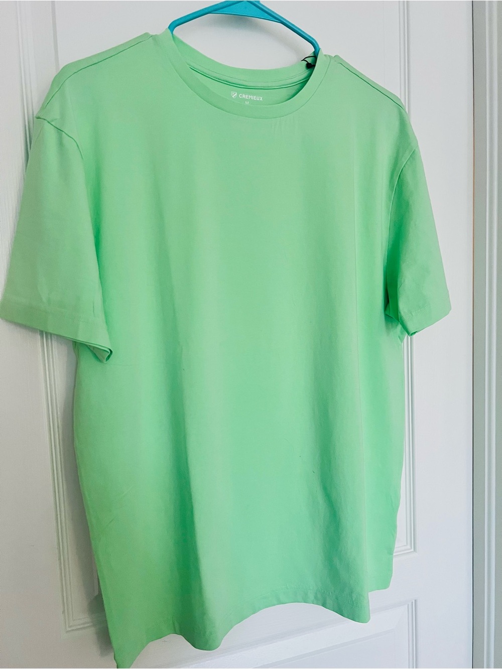 Cremieux Short-Sleeve Crewneck T-Shirt in Lime Green NWT Sz M Logo Stretch Knit